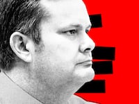 A photo illustration of Chad Daybell