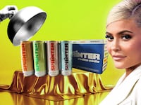 An illustration including a photo of Kylie Jenner