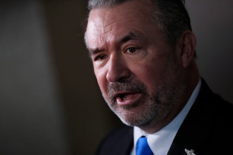 WASHINGTON, DC - JANUARY 10: Rep. Don Bacon (R-NE) speaks to reporters on his way to a closed-door GOP caucus meeting at the U.S. Capitol January 10, 2023 in Washington, DC. House Republicans passed their first bill of the 118th Congress on Monday night, voting along party lines to cut $71 billion from the Internal Revenue Service, which Senate Democrats said they would not take up. (Photo by Drew Angerer/Getty Images)