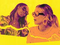 A photo illustration of Ubah and Erin on RHONY.