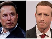 A composite image of Twitter CEO Elon Musk and Meta CEO Mark Zuckerberg