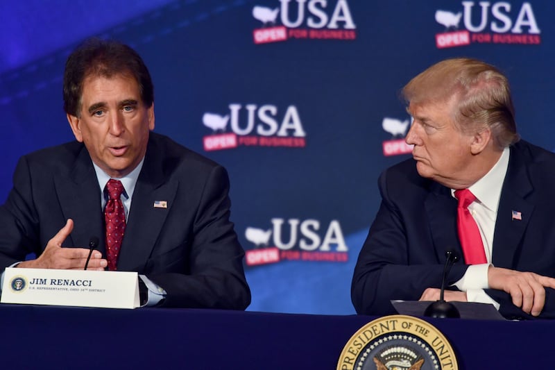 Jim Renacci, seen here with President Donald Trump, has issued a major warning to Republicans.