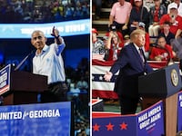 Barack Obama and Donald Trump speak at rallies on October 28, 2026