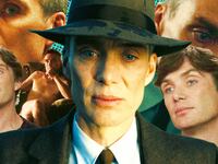 A photo illustration of a collage of actor Cillian Murphy.