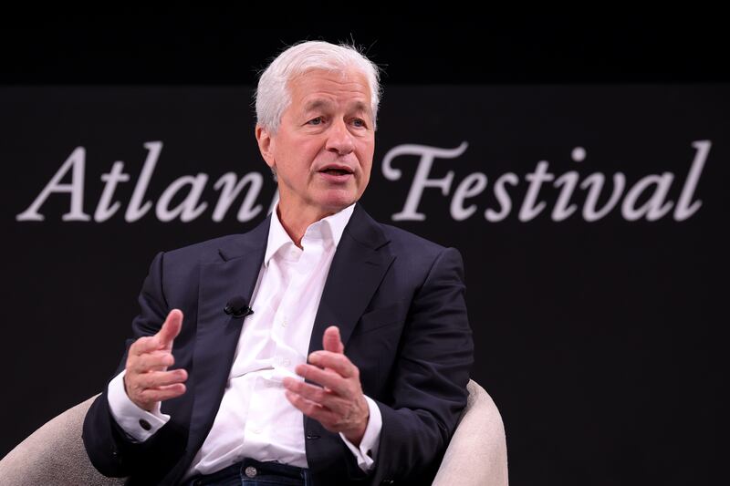 Jamie Dimon speaks on stage during "The State of the Global Economy" panel for The Atlantic Festival 2024 on September 20, 2024 in Washington, DC.