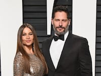Sofia Vergara and Joe Manganiello arrive at the 2017 Vanity Fair Oscar Party Hosted By Graydon Carter at the Wallis Annenberg Center for the Performing Arts on February 26, 2017, in Beverly Hills, California.