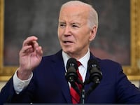 US President Joe Biden speaks after signing the foreign aid bill at the White House in Washington, DC, on April 24, 2024.