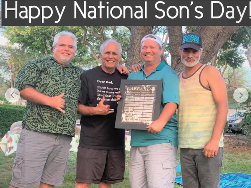 Hawaii State Sen. Mike Gabbard shared this family photo on National Son's Day.