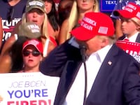 Donald Trump with his hand to his ear during the attempted shooting