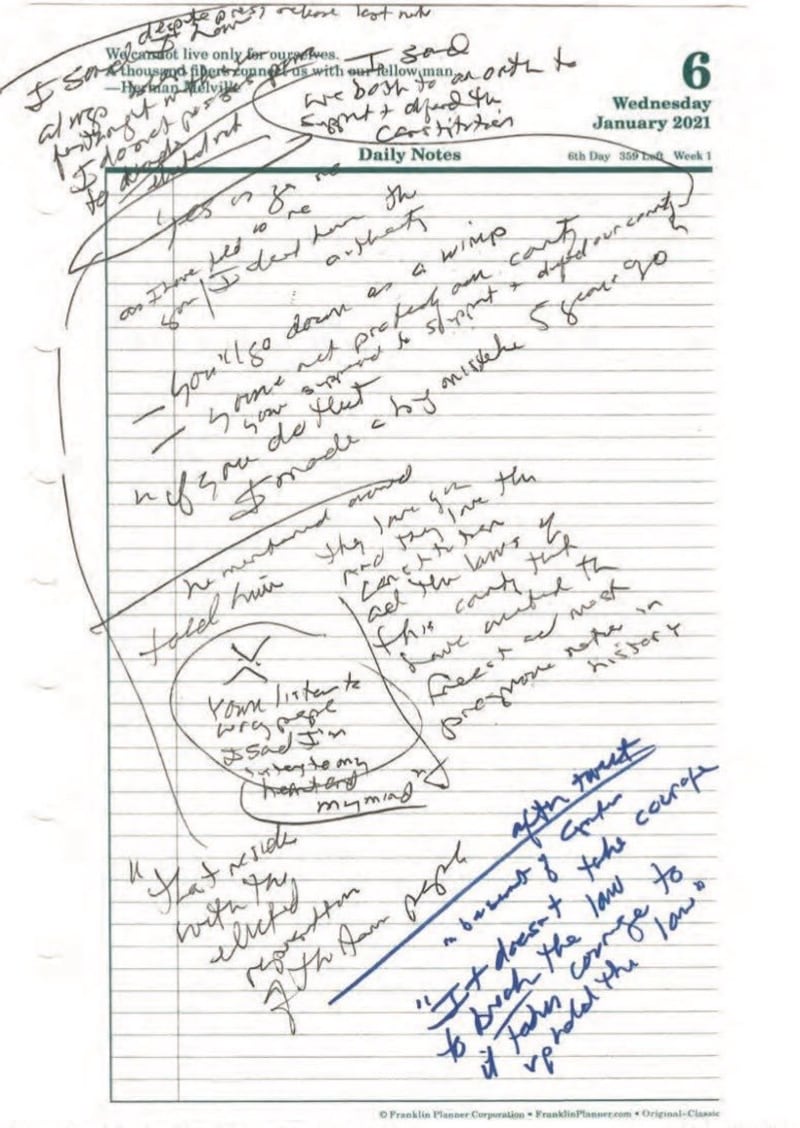 Mike Pence's notes