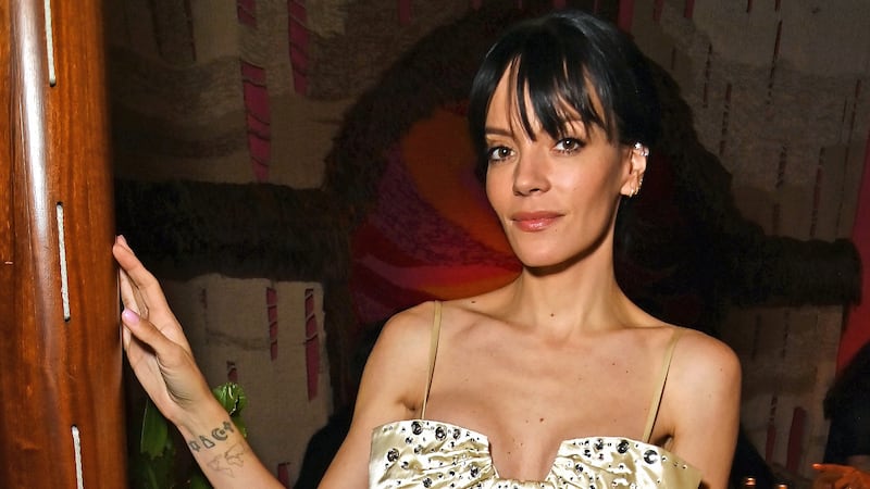 Lily Allen attends the Lily Allen x Perfect "West End Girl" album launch dinner in London, England. (