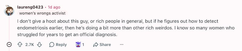 On Reddit, many commenters were excited to see someone put so much effort into researching women’s health.
