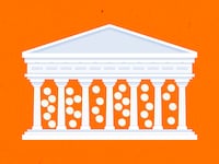 A photo illustration of the Supreme Court and abortion pills.