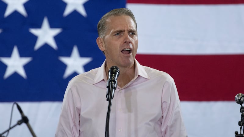 CEDAR RAPIDS, IOWA - AUGUST 23: Conservative commentator Scott Jennings speaks at the Ashley's BBQ Bash fundraiser hosted by U.S. Rep. Ashley Hinson (R-IA) on August 23, 2025 in Cedar Rapids, Iowa. The event was the fifth annual, which she holds to support Iowa Republican causes and candidates. (Photo by Scott Olson/Getty Images)