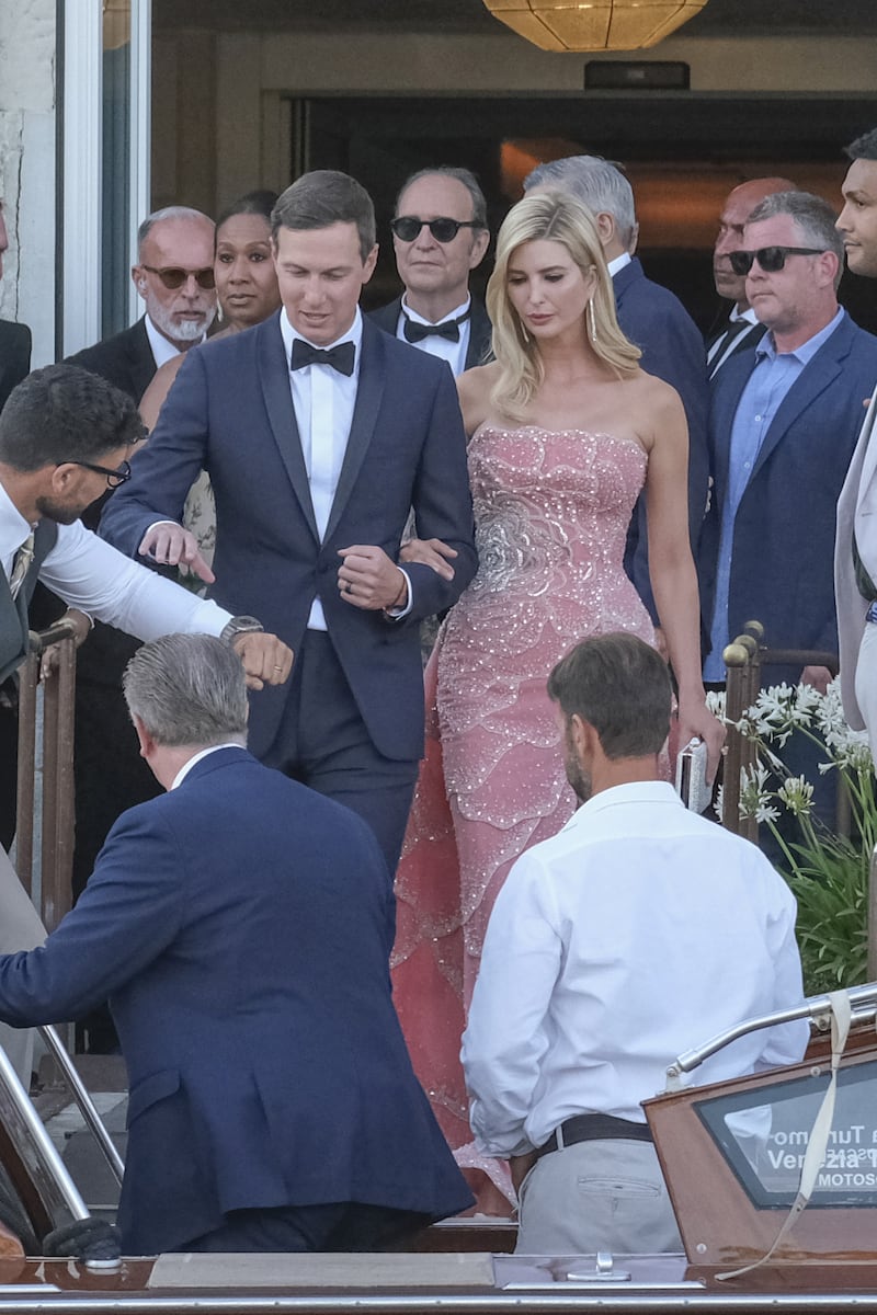 Jared Kushner and Ivanka Trump attend the wedding of billionaire Jeff Bezos and Lauren Sanchez on June 27, 2025 in Venice, Italy.