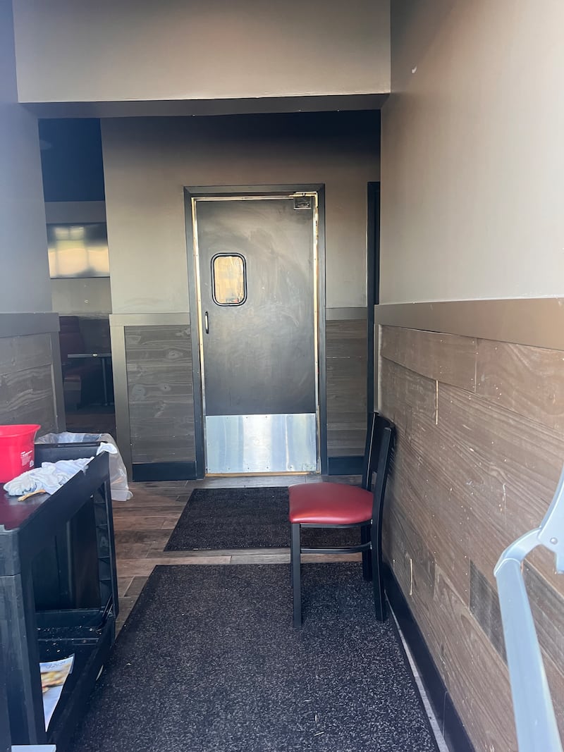 A restaurant storage area