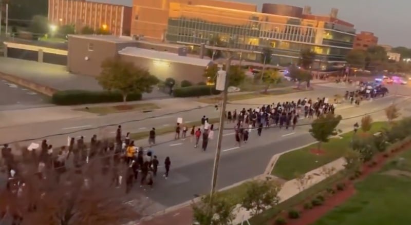 This was the scene as students of North Carolina A&T, an HBCU, marched to early voting after their campus location was closed.