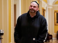 U.S. Senator John Fetterman (D-PA) walks through the U.S. Capitol in Washington, U.S., November 15, 2023.