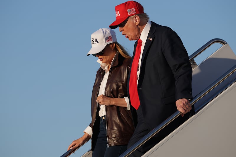 First Lady Melania Trump, pictured with her husband on October 5, has been quietly advising the president as he pushes for a peace deal in Ukraine and engages with Russian President Vladimir Putin.