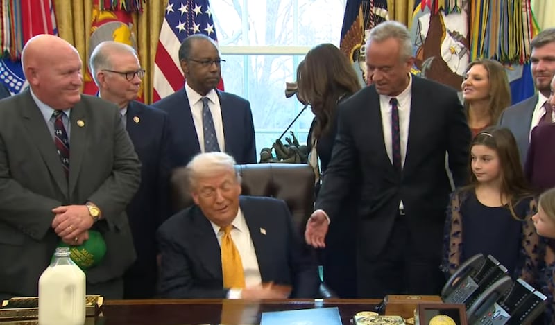 Kennedy trying to shake Trump's hand