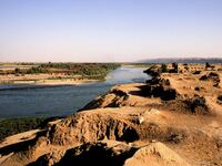 A photograph of the Tigris River Near Assur, Iraq.