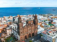 Landscape with Cathedral Santa Ana Vegueta in Las Palmas, Gran Canaria, Canary Islands, Spain.