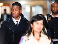 A photo of Jonathan Majors at Manhattan Criminal Court