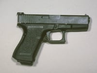 Glock 17, $550 17-shot, 9-mm semiautomatic handgun, usually police firearm, also used by professional criminals, made by Glock Gesmbh, Deutsch-Wagram of Austria.
