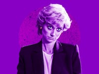 A photo illustration of Elizabeth Debicki as Princess Diana.