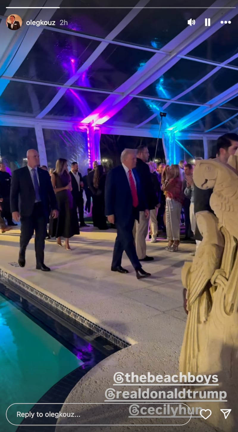 Donald and Melania Trump at a Mar-a-Lago event.