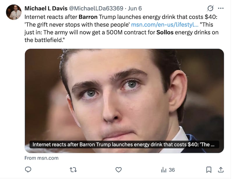 Barron Trump Tweet