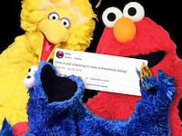 A photo illustration of Big Bird, Cookie Monster, Elmo of Sesame Street.