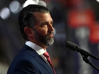 Donald Trump Jr., son of former U.S. President Donald Trump speaks on stage on the third day of the Republican National Convention at the Fiserv Forum on July 17, 2024 in Milwaukee, Wisconsin.