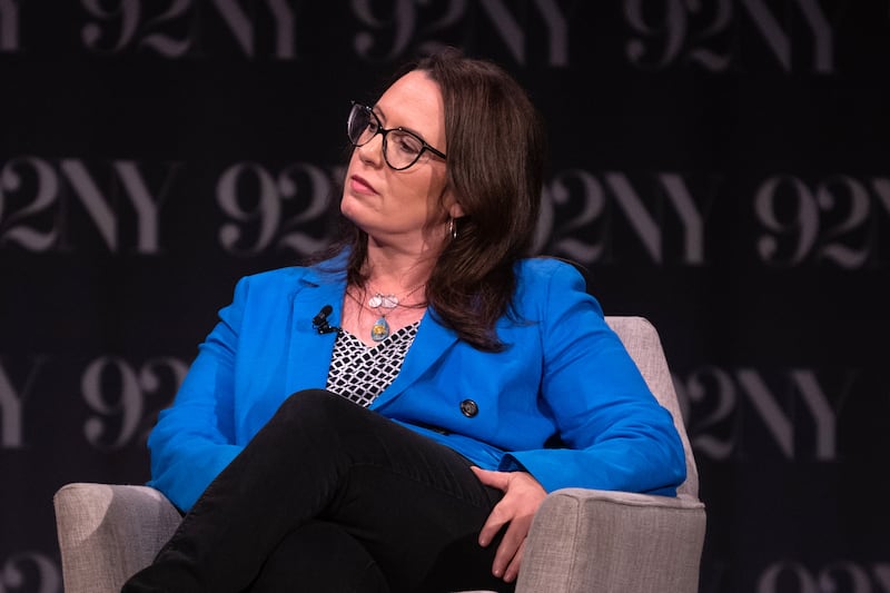 Maggie Haberman speaks during a book tour for “Confidence Man,” which chronicles the life of President Donald Trump through the end of his first term in the White House.