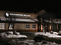 This police station in Rochester, New York around 8:00 PM on February 1, 2021.
