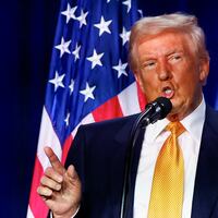 Trump speaks in Washington.