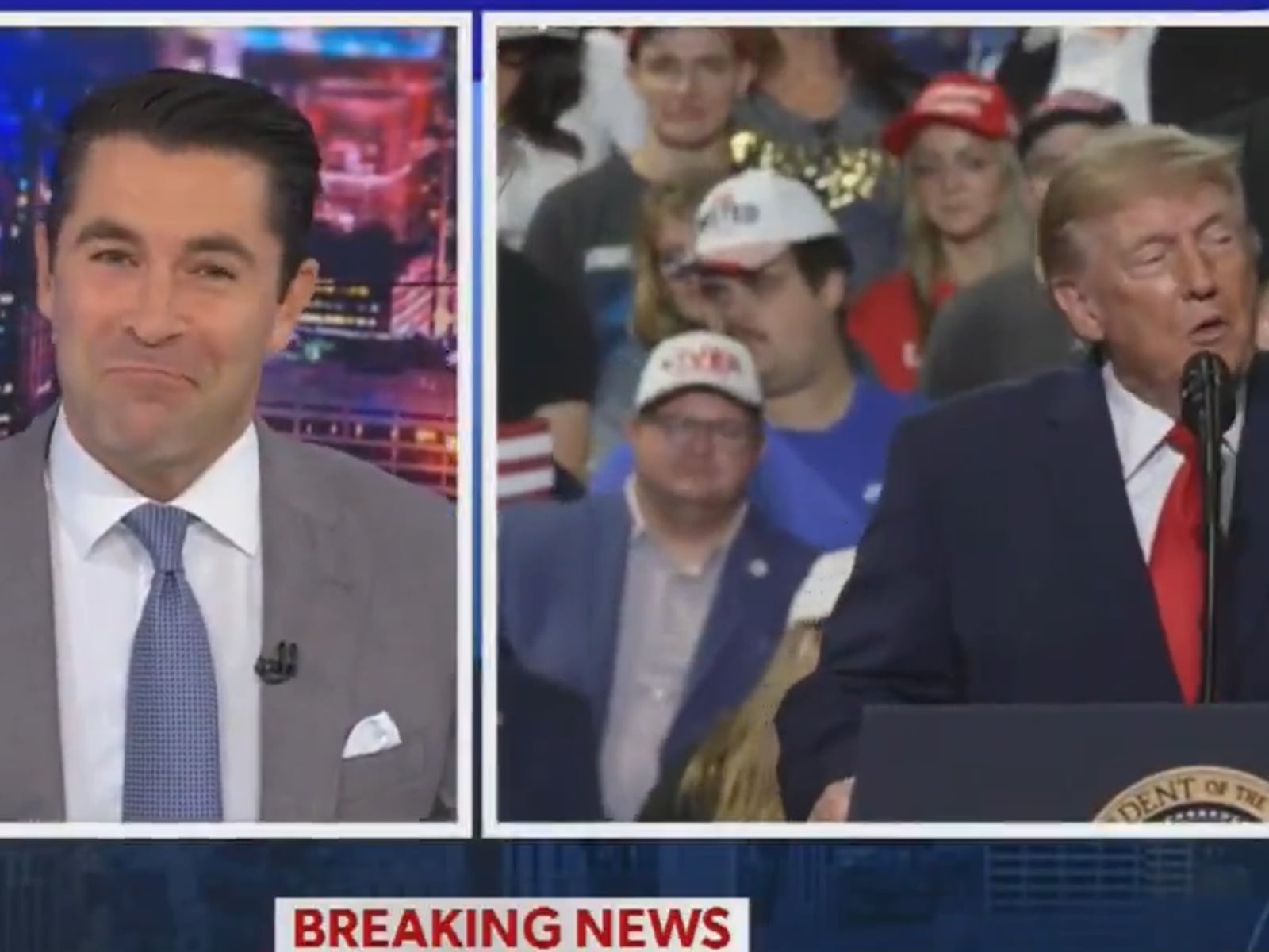 Rob Schmitt appeared stunned after Newsmax aired Trump’s comments about Sen. Jon Husted’s body.