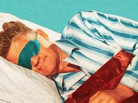 Sleeping Man Wearing Eye Mask