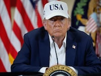 resident Donald Trump participates in a round table event at the Hill Country Youth Event Center in Kerrville, Texas.