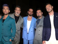 A photo still of Lance Bass, Joey Fatone, JC Chasez, Chris Kirkpatrick, and Justin Timberlake at the MTV Video Music Awards.