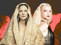 An illustration of Rebecca Ferguson in Dune: Part Two and Anya Taylor-Joy