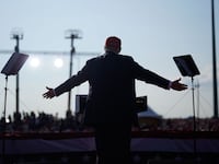 Former President Donald Trump speaks during a campaign rally in Butler, Pennsylvania just moments before shots rang out.