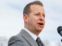 Rep. Jared Moskowitz (D-FL) speaks during a press conference held to address MAGA Republicans decision to prioritize the impeachment of President Joe Biden over other domestic issues in the United States on December 13, 2023 in Washington, DC.