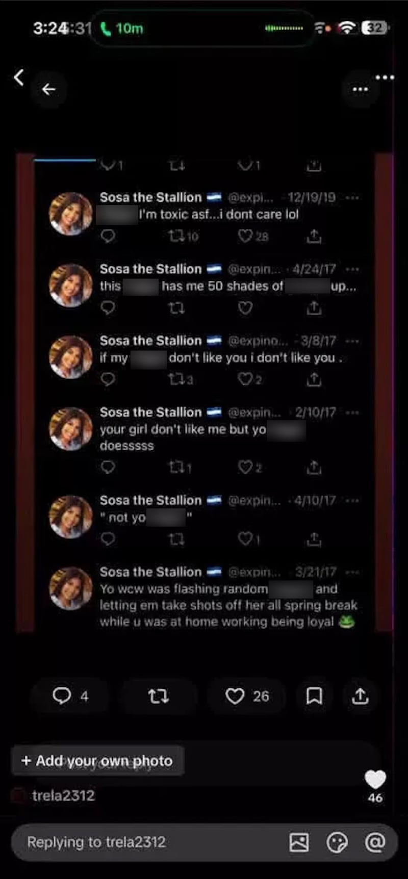 The NC Beat shared screenshots of Tweets allegedly posted by Boltinhouse.