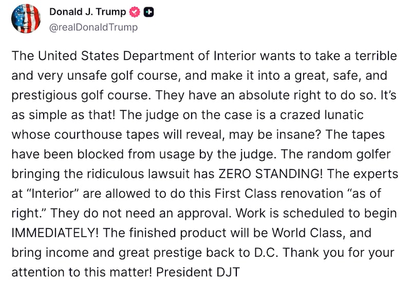 Truth Social/Donald J. Trump