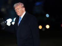 President Donald Trump returns to the White House on February 19, 2025 in Washington, DC.