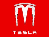An illustration including a photo of a frozen Tesla logo