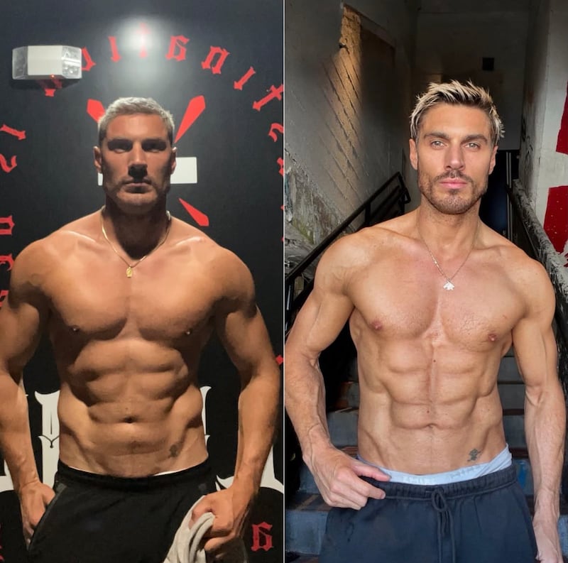 Chris Appleton posted side-by-side photos of his body before and after participating in the dance show.