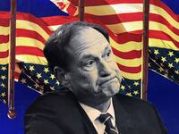 A photo illustration of SCOTUS Justice Samuel Alito.