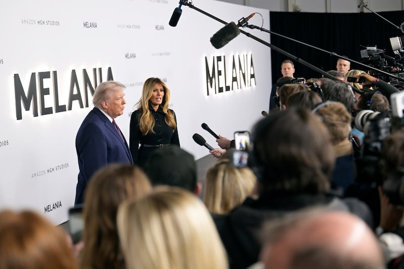 Donald Trump and Melania Trump at Amazon MGM Studios' film, "MELANIA" World Premiere 2026